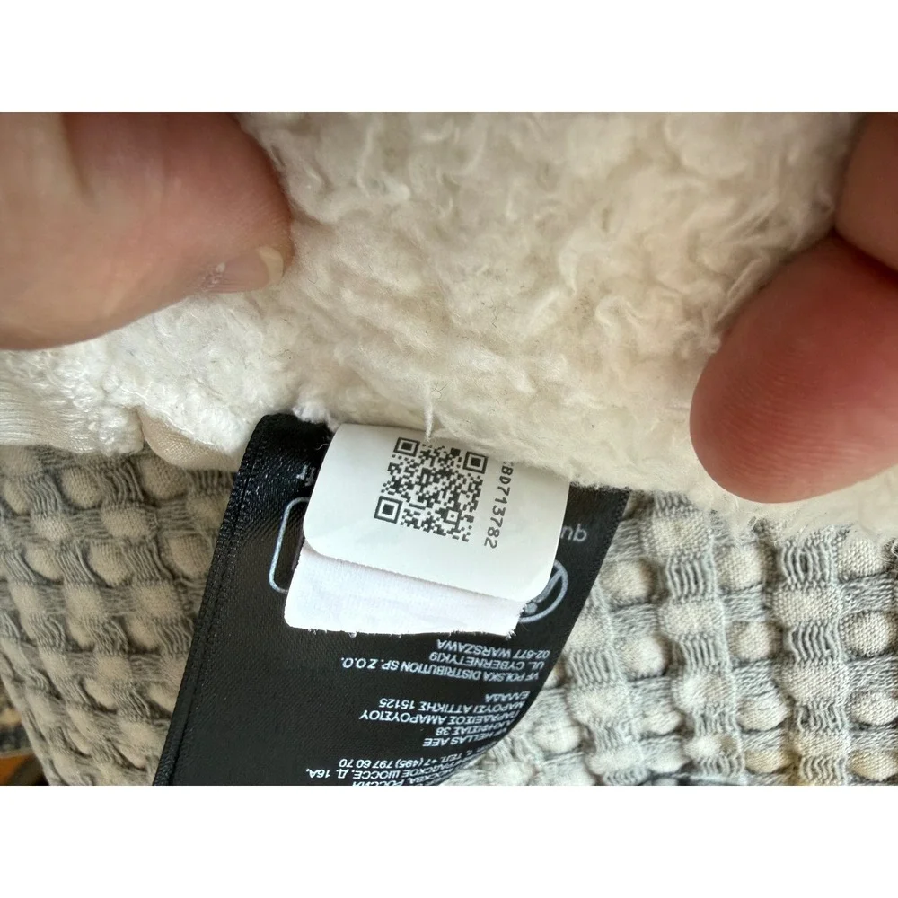 The North Face Fleece Hoodie Girls L 12 Cream High Pile Full Zip Jacket